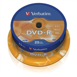 DVD-R Verbatim Advanced AZO 16X- Tarrina-25uds