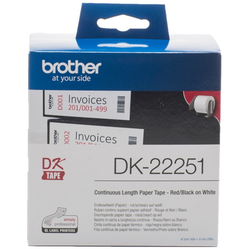 CINTA CONTINUA DE PAPEL TÉRMICO BROTHER DK22251 - ANCHURA 62MM - BOBINA 15-24M