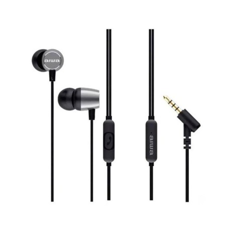 Auriculares Intrauditivos Aiwa ESTM-30SL- con Micrófono- Jack 3-5- Plata