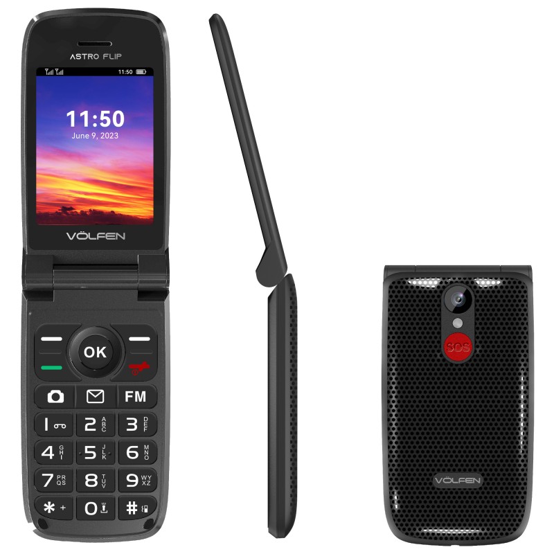 Telefono movil volfen astro flip negro