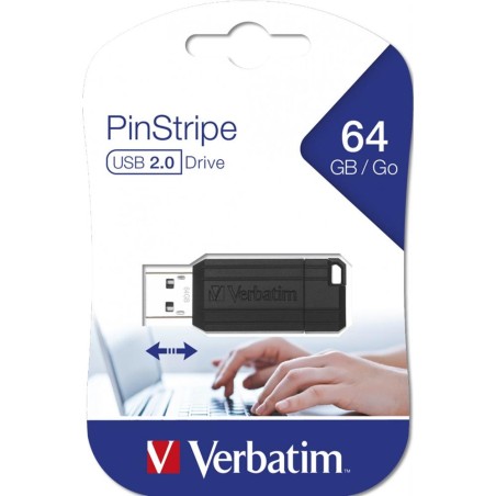 Memoria usb 2-0 verbatim pinstripe 64gb