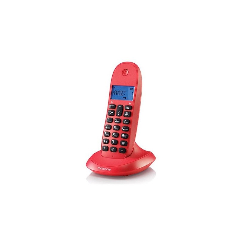 Telefono motorola c1001lb+ wireless inalambrico rojo