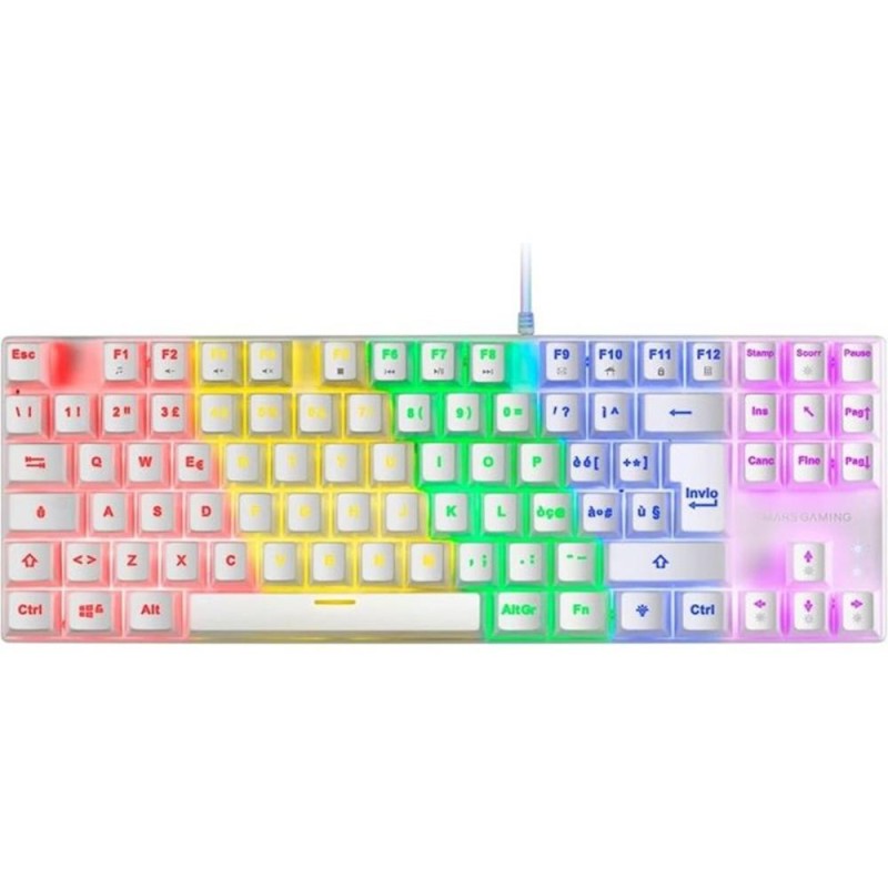 Teclado inalambrico mars gaming mk80 blanco