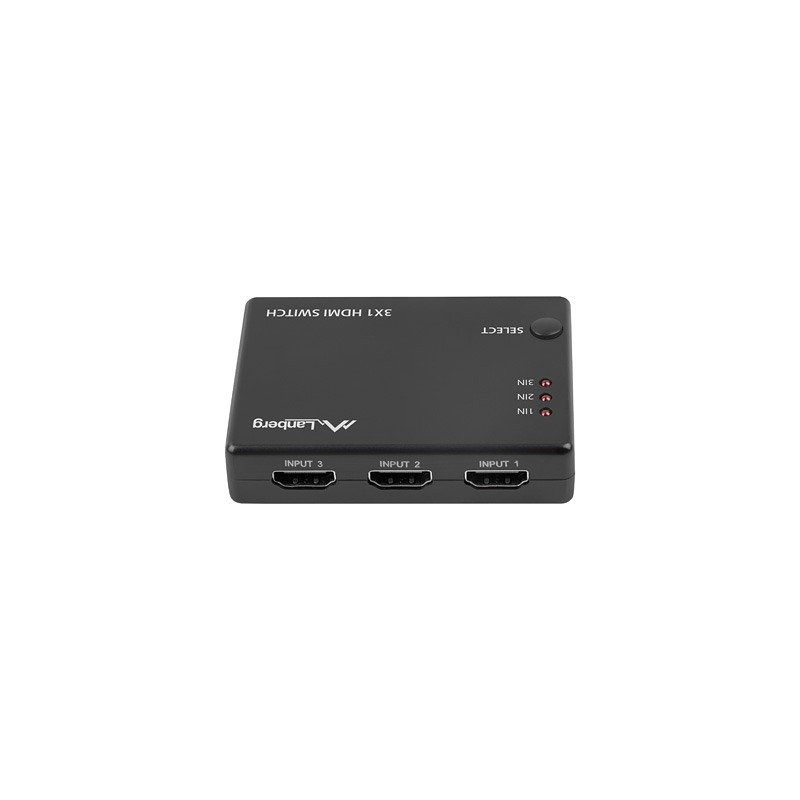 SWITCH VIDEO LANBERG 3 X HDMI + MICRO USB NEGRO CONTROL REMOTO