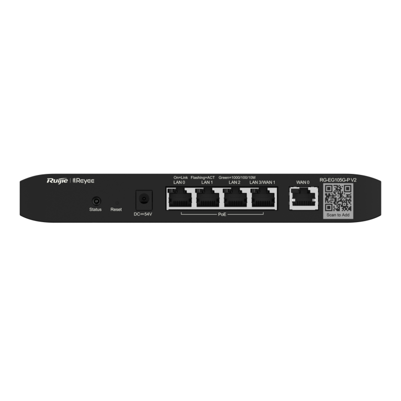 ROUTER RUIJIE REYEE RG-EG105G-P V2 GIGABIT 4p POE AF-AT CLOUD ROUTER RUIJIE REYEE RG-EG105G-P V2 GIGABIT 4p POE AF-AT CLOUD