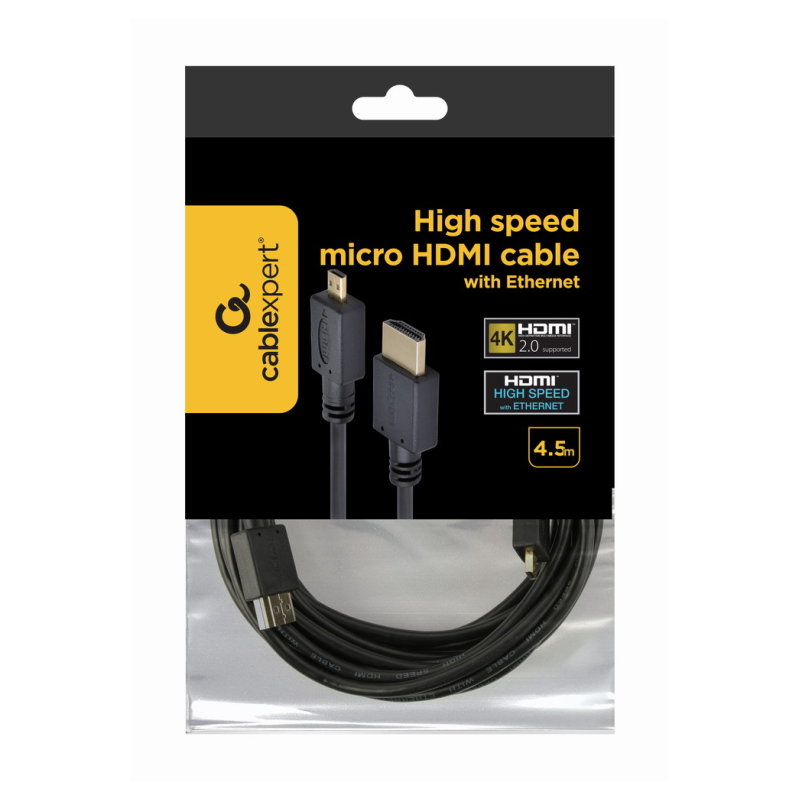 Cable HDMI-Micro HDMI M-M 4,5mGold Cable HDMI-Micro HDMI M-M 4,5mGold