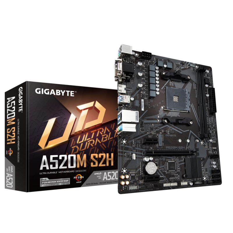 PLACA BASE GIGABYTE A520M S2H AM4 MATX 2XDDR4 PLACA BASE GIGABYTE A520M S2H AM4 MATX 2XDDR4