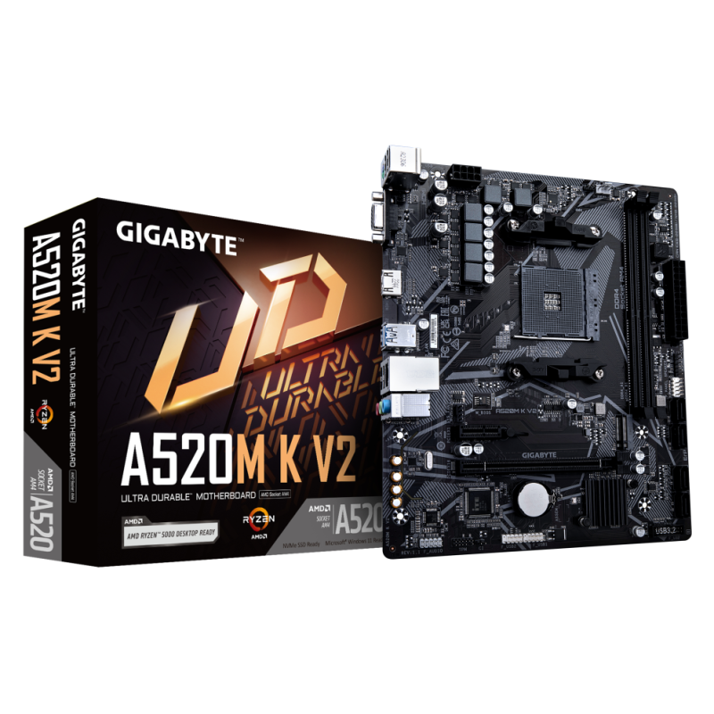 PLACA BASE GIGABYTE A520M K V2 AM4 MATX 2XDDR4 PLACA BASE GIGABYTE A520M K V2 AM4 MATX 2XDDR4