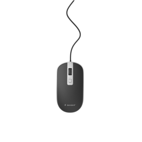 RATON GEMBIRD WIRED OPTICAL MOUSE USB BLACK SILVER