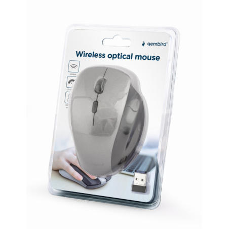 RATON GEMBIRD 6 BOTONES WIRELESS OPTICAL NEGRO SPACE GREY