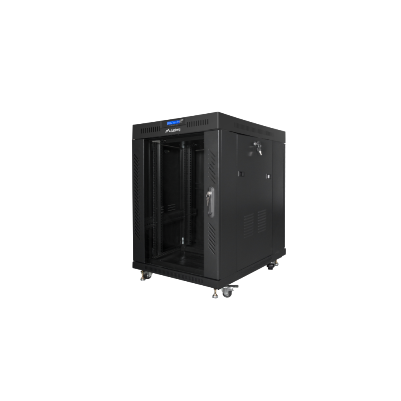ARMARIO LANBERG RACK 19? 15U 800X1000 LCD PUERTA CRISTAL FLAT PACK NEGRO
