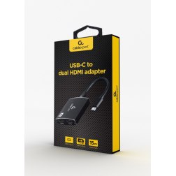 ADAPTADOR USB-C A DOBLE HDMI 4K 60HZ NEGRO