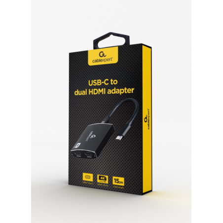 ADAPTADOR USB-C A DOBLE HDMI 4K 60HZ NEGRO