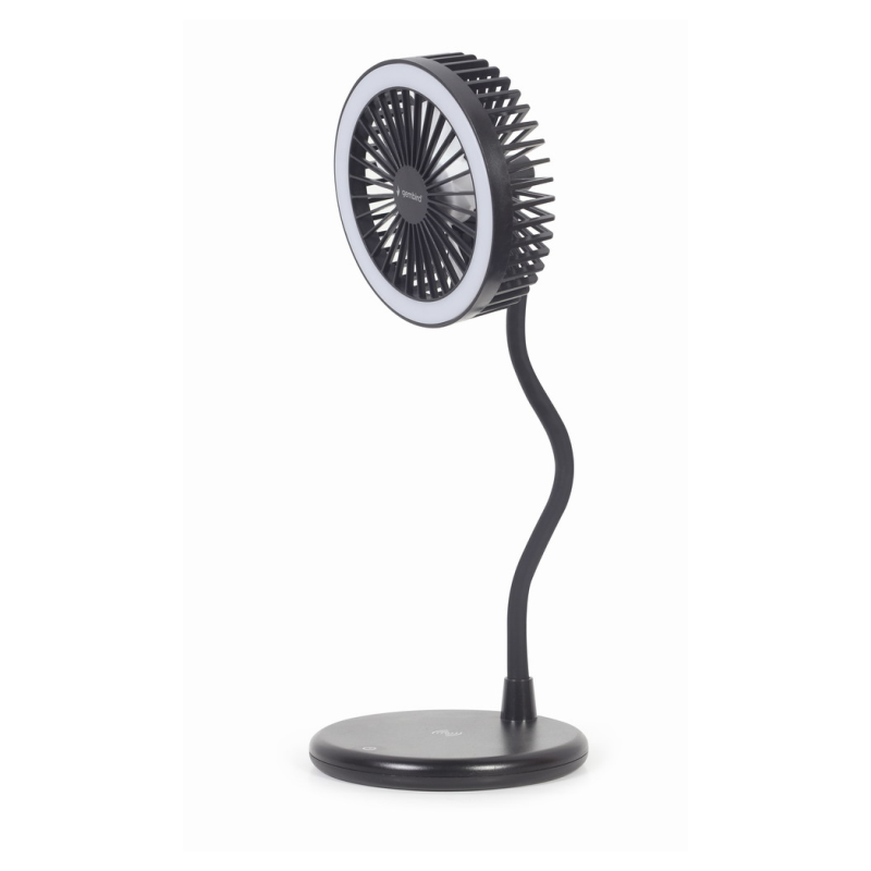 VENTILADOR DE SOBREMESA CON LAMPARA Y CARGADOR INALAMBRICO