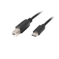 CABLE USB LANBERG USB-C M A USB-B M 2-0 1-8M FERRITA NEGRO CABLE USB LANBERG USB-C M A USB-B M 2-0 1-8M FERRITA NEGRO