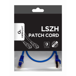 CABLE RED S-FTP GEMBIRD CAT 6A LSZH AZUL 0,5 M
