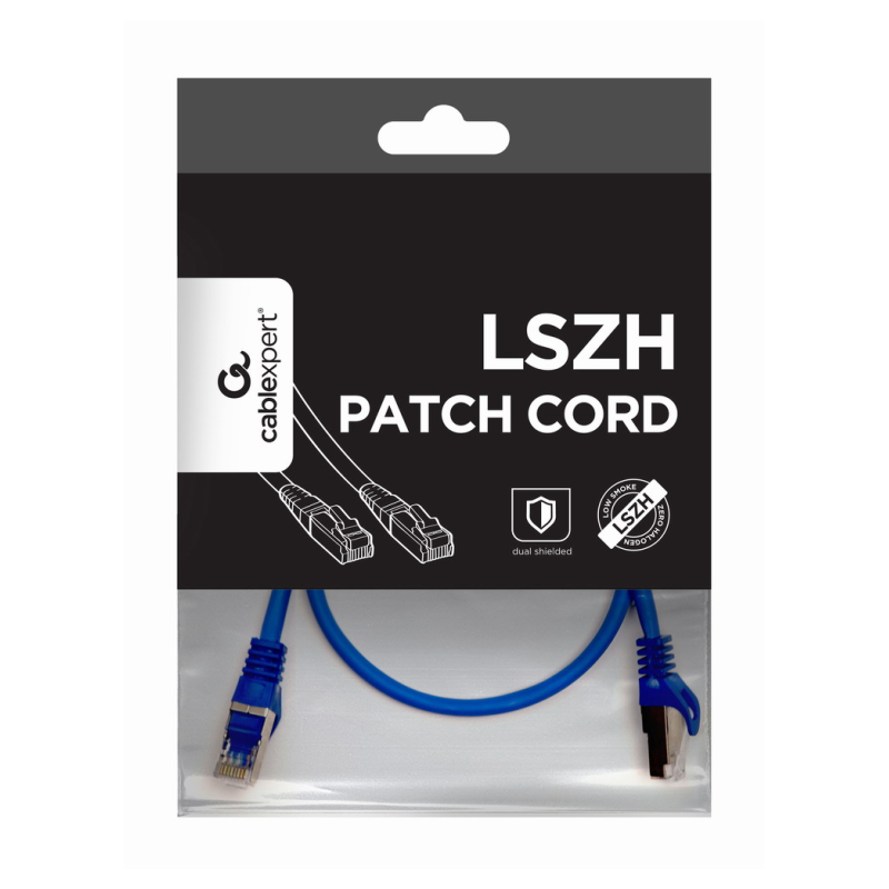 CABLE RED S-FTP GEMBIRD CAT 6A LSZH AZUL 0,5 M