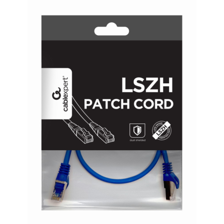 CABLE RED S-FTP GEMBIRD CAT 6A LSZH AZUL 0,5 M