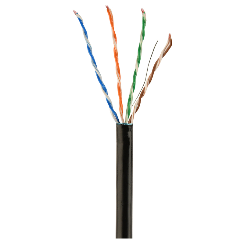 CABLE RED EXTERIOR GEMBIRD CAT 5E FTP COBRE SOLIDO AWG24 CON GEL NEGRO 305M