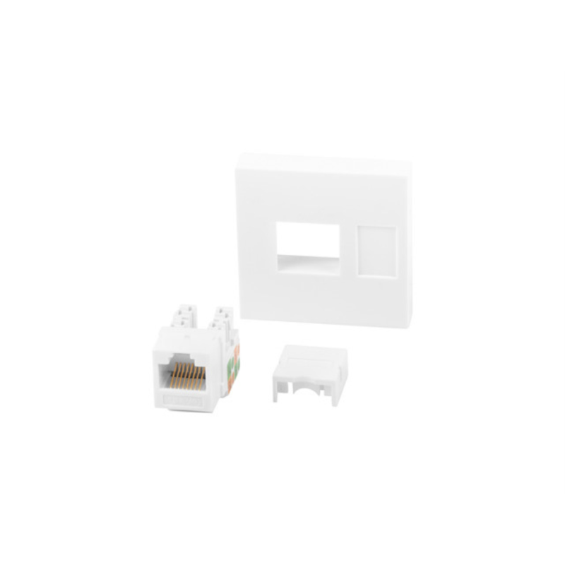 CONECTOR KEYSTONE LANBERG RJ45 CAT-6A UTP PARED 45X45 BLANCO CONECTOR KEYSTONE LANBERG RJ45 CAT-6A UTP PARED 45X45 BLANCO