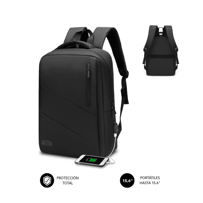 MOCHILA SUBBLIM CITY BACKPACK 15,6" BLACK MOCHILA SUBBLIM CITY BACKPACK 15,6" BLACK