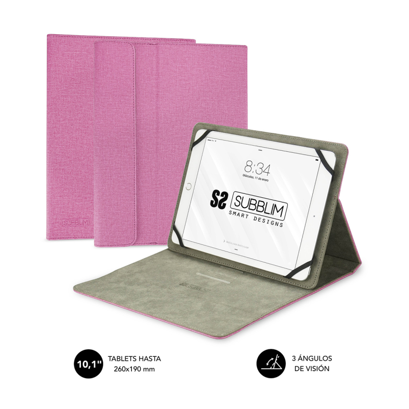 FUNDA TABLET SUBBLIM CLEVER STAND TABLET CASE 10,1" PINK FUNDA TABLET SUBBLIM CLEVER STAND TABLET CASE 10,1" PINK
