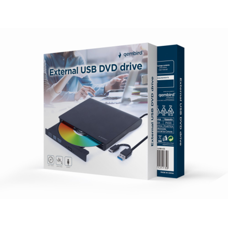 UNIDAD DE DVD GEMBIRD USB EXTERNA NEGRA