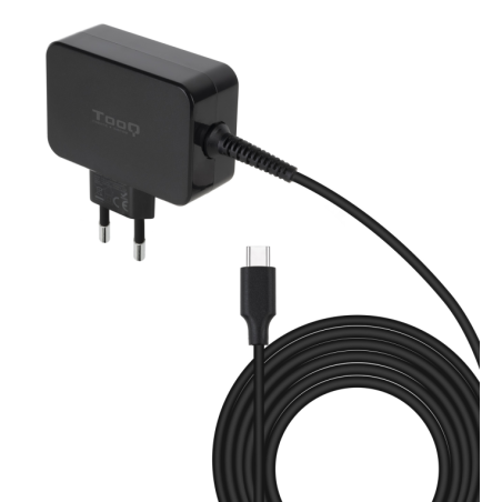 CARGADOR TOOQ PORTATIL GAN USB-C PD 45W NEGRO