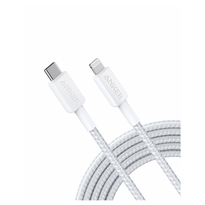 CABLE ANKER 322 USB-C TO LIGHTNING CABLE NYLON 3M WHITE CABLE ANKER 322 USB-C TO LIGHTNING CABLE NYLON 3M WHITE