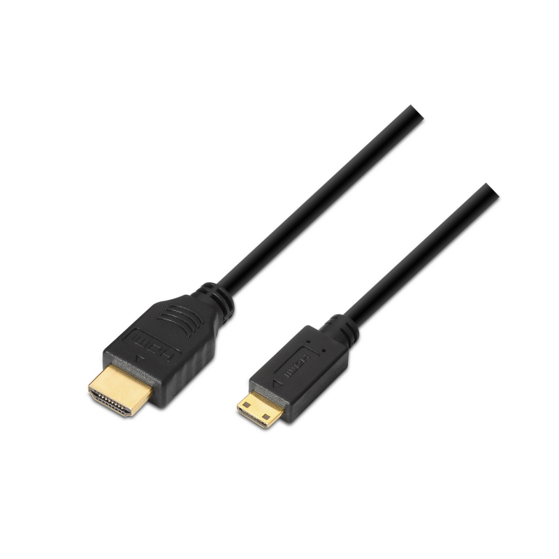 CABLE HDMI AISENS A MINI HDMI ALTA VELOCIDAD A-M-C-M NEGRO 1-8M CABLE HDMI AISENS A MINI HDMI ALTA VELOCIDAD A-M-C-M NEGRO 1-8M