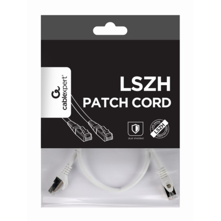 CABLE RED S-FTP GEMBIRD CAT 6A LSZH BLANCO 0,5 M