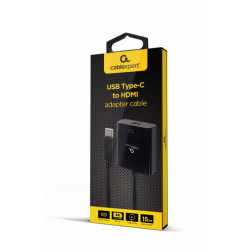 CABLE ADAPTADOR USB TIPO-C A HDMI 4K 30HZ 15 CM NEGRO