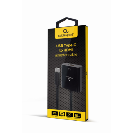 CABLE ADAPTADOR USB TIPO-C A HDMI 4K 30HZ 15 CM NEGRO