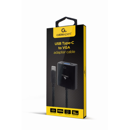 CABLE ADAPTADOR USB TIPO C A VGA 15 CM NEGRO