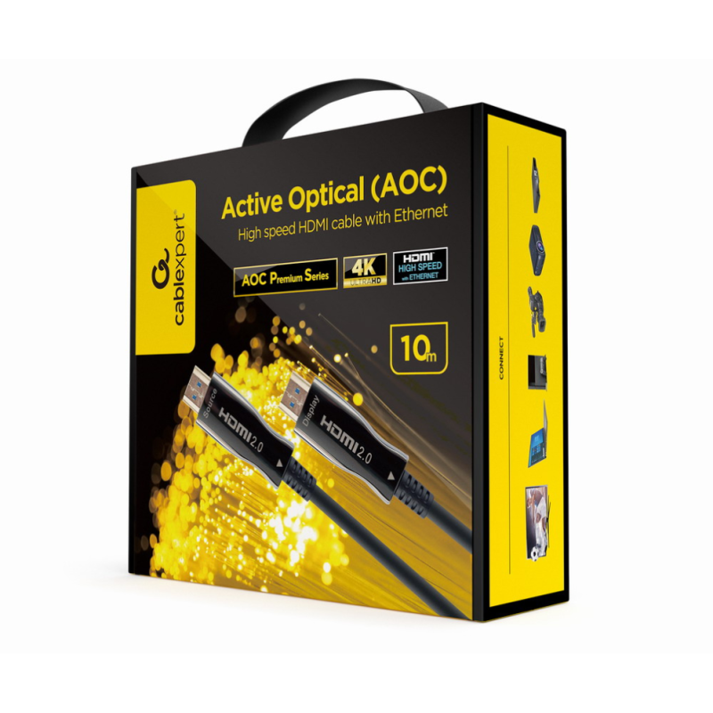 CABLE HDMI GEMBIRD DE ALTA VELOCIDAD CON OPTICA ACTIVA AOC CON ETHERNET 10 M