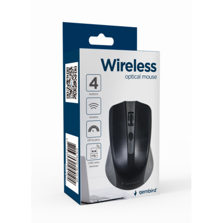 RATON OPTICO INALAMBRICO GEMBIRD, GRIS ESPACIAL-NEGRO