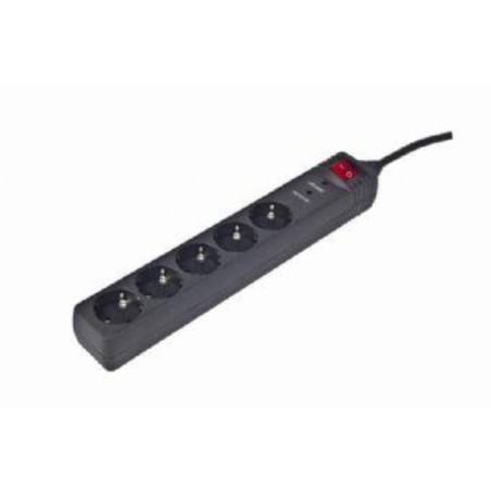 PROTECTOR CONTRA SOBRETENSIONES GEMBIRD 5 ENCHUFES 4,5 M NEGRO