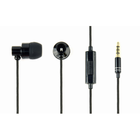 AURICULARES METÁLICOS GEMBIRD CON MICROFONO, "PARIS", NEGROS