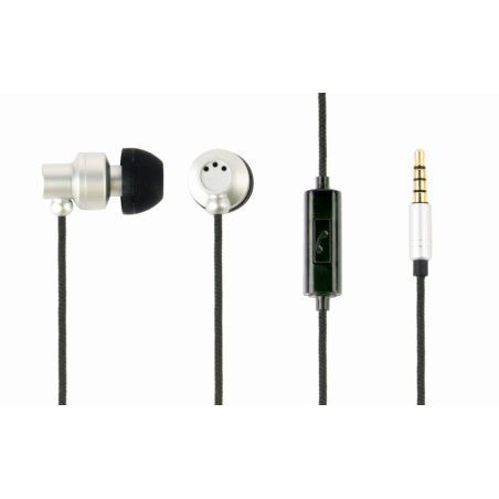 AURICULARES METÁLICOS GEMBIRD CON MICROFONO "PARIS" PLATEADOS
