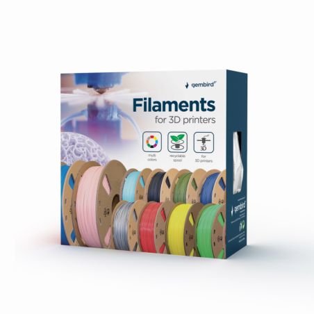 FILAMENTO ABS GEMBIRD PLATA, 1,75 MM, 1 KG