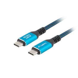 CABLE USB-C 4-0 LANBERG MACHO-MACHO 1M 240W 8K 60HZ NEGRO-AZUL