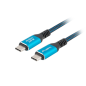 CABLE USB-C 4-0 LANBERG MACHO-MACHO 1M 240W 8K 60HZ NEGRO-AZUL CABLE USB-C 4-0 LANBERG MACHO-MACHO 1M 240W 8K 60HZ NEGRO-AZUL