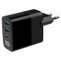 CARGADOR RAPIDO USB GEMBIRD GAN DE 3 PUERTOS Y 30 W, LCD, NEGRO CARGADOR RAPIDO USB GEMBIRD GAN DE 3 PUERTOS Y 30 W, LCD, NEGRO