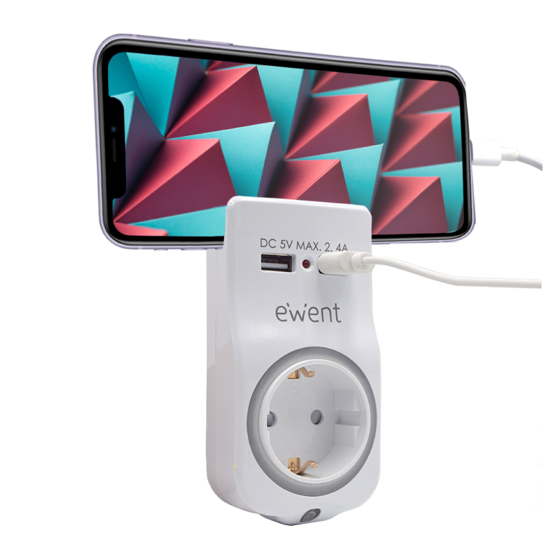 CARGADOR MOVIL EWENT 2 USB A 2,4A 12W SHUKO SOPORTE MOVIL LUZ NOCTURNA BL CARGADOR MOVIL EWENT 2 USB A 2,4A 12W SHUKO SOPORTE MOVIL LUZ NOCTURNA BL