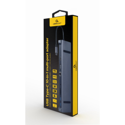 ADAPTADOR MULTIPUERTO USB TIPO C 10 EN 1 3 5 MM GRIS ESPACIAL