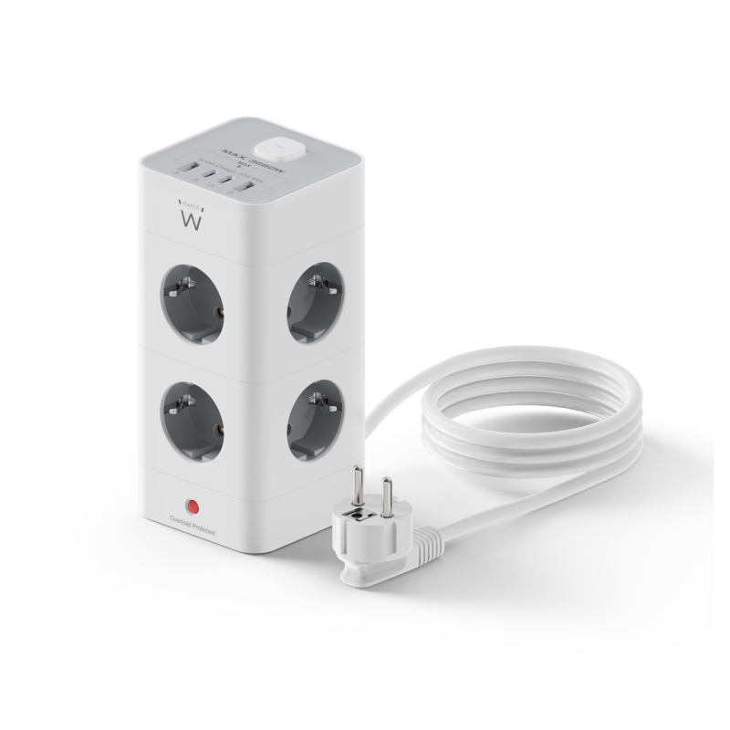 REGLETA CUBO EWENT BLOQUE 8 TOMAS SHUCKO & 2 USB-A & 2USB-C REGLETA CUBO EWENT BLOQUE 8 TOMAS SHUCKO & 2 USB-A & 2USB-C