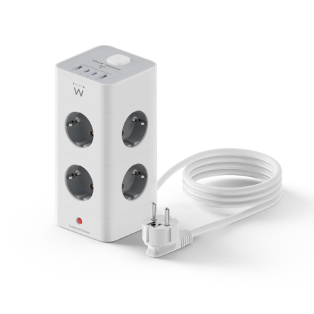 REGLETA CUBO EWENT BLOQUE 8 TOMAS SHUCKO & 2 USB-A & 2USB-C