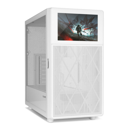 CAJA ATX NOX HUMMER BIOS PANTALLA LCD 8'' BLANCO