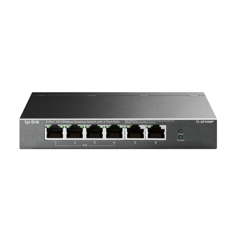 SWITCH TP-LINK 6 PORT 10-100MBPS 4 PORT POE+ SWITCH TP-LINK 6 PORT 10-100MBPS 4 PORT POE+