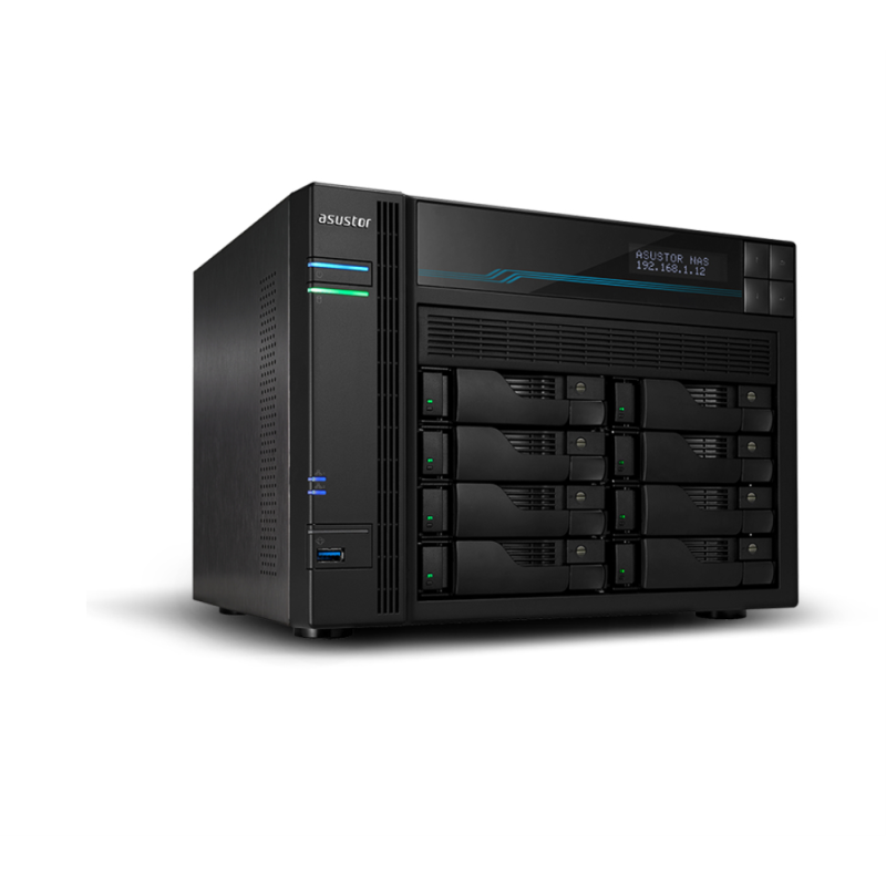 NAS ASUSTOR TOWER 8 BAY QUAD-CORE 8GB DDR4 10 GBE X 2 2-5 GBE X 2 USB 3-2 NAS ASUSTOR TOWER 8 BAY QUAD-CORE 8GB DDR4 10 GBE X 2 2-5 GBE X 2 USB 3-2